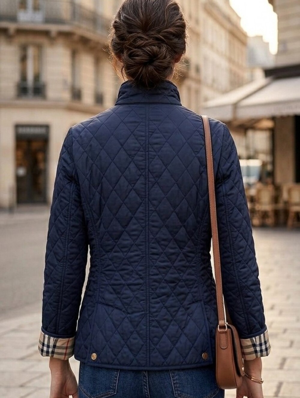 Burberry Ladies Quilted Fitted Black Jacket Sz Small - Picture 2 of 16